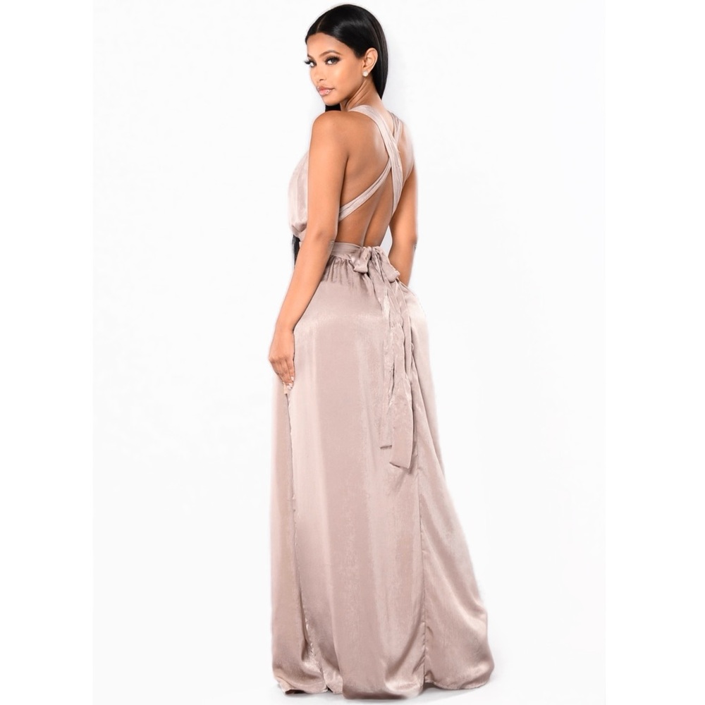 ✨Fashion Nova Champagne Gown NWT